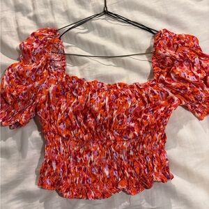 Floral Red Women's Top